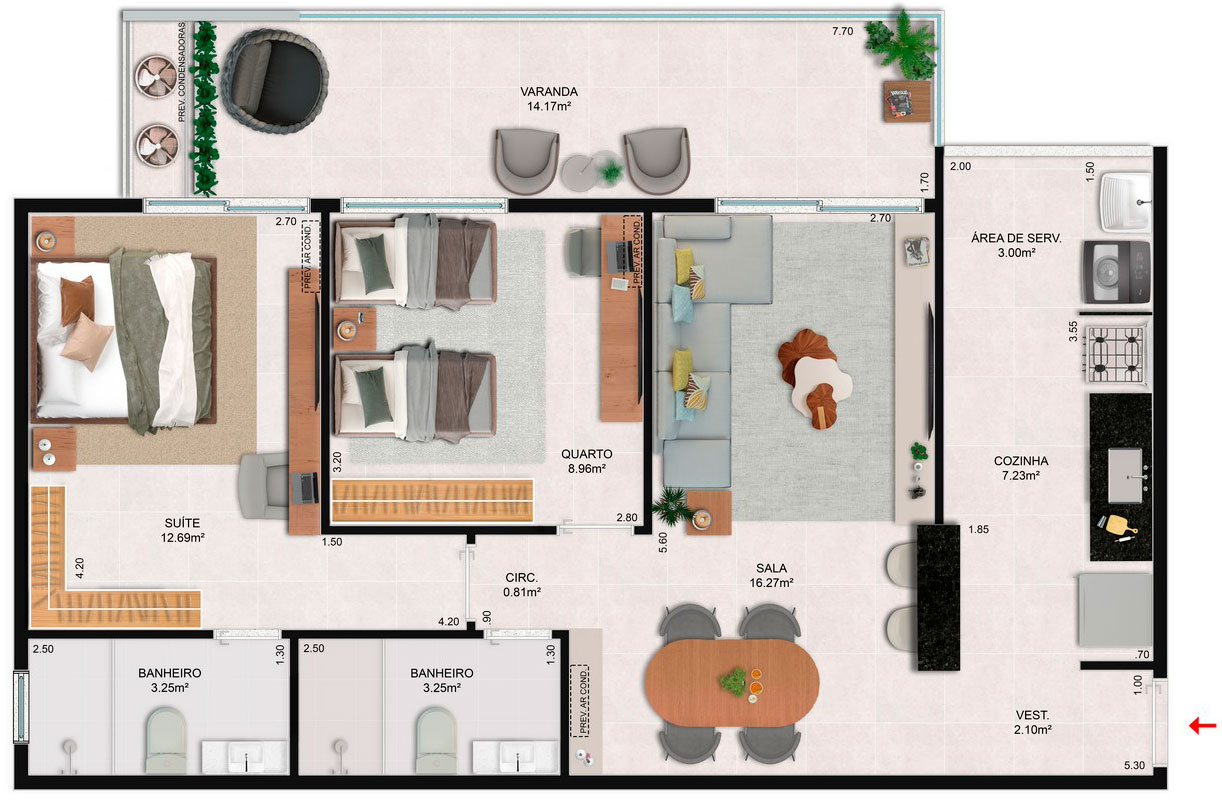 TERCEIRO PAV BLOCO 03 E 04 – APT. 302 E 303